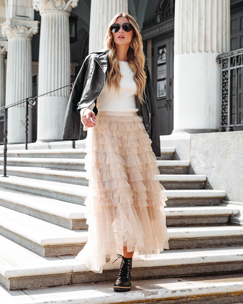 Be Your Own Sparkle Tiered Tulle Maxi Skirt