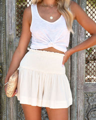 Cadavid Cotton Smocked Shorts - Cream