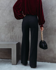 Carter Front Crease Wide Leg Pants - Black