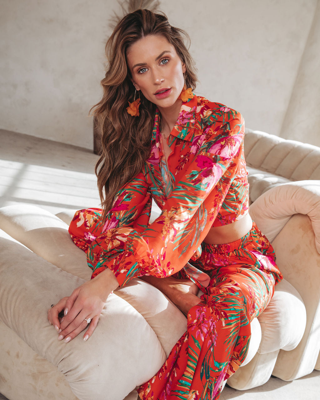 Coral Reef Sunsets Wide Leg Pants
