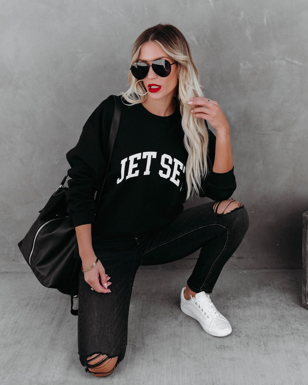 Jet Set-Sweatshirt aus Baumwollmischung