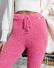 Cozy Town Soft Knit Drawstring Pants - Pink