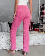 Cozy Town Soft Knit Drawstring Pants - Pink