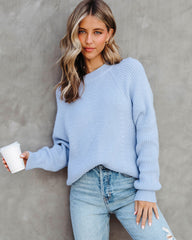 Cue The Cuddles Crewneck Sweater - Blue