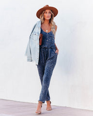 Danica Pocketed Washed Knit Jumpsuit