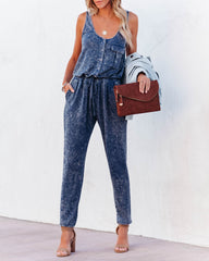 Danica Pocketed Washed Knit Jumpsuit