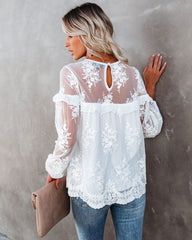 Jenna Embroidered Lace Blouse