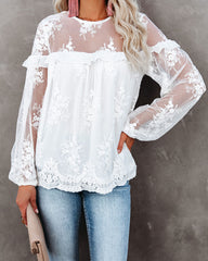 Jenna Embroidered Lace Blouse