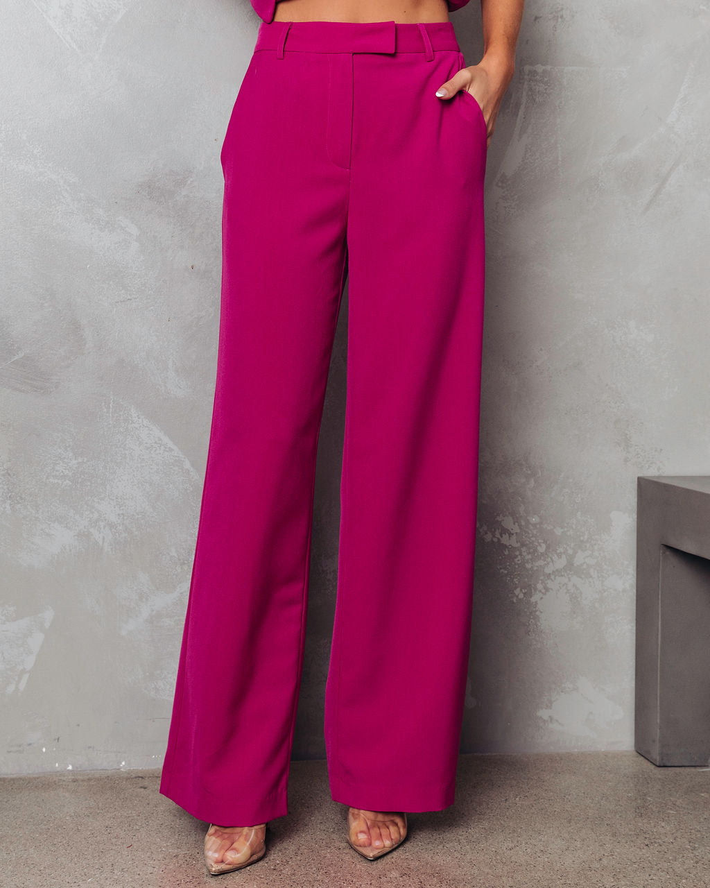 Pantalones anchos con bolsillos de Fashionista Confessions - Magenta 