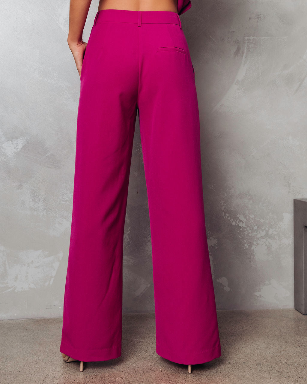 Fashionista Confessions Pocketed Wide Leg Pants - Magenta