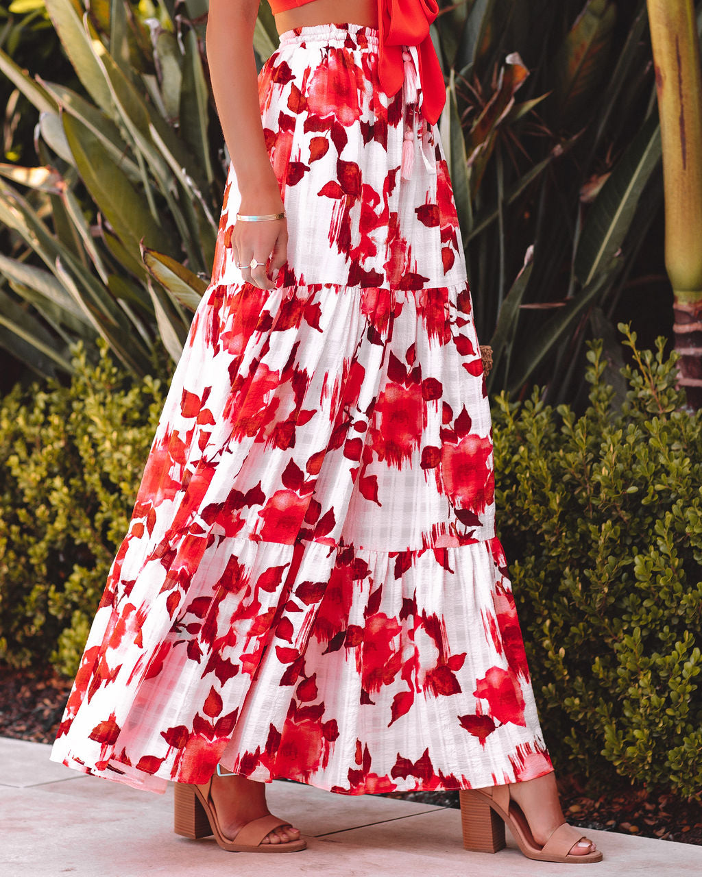 Greta Floral Tiered Maxi Skirt