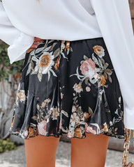 Free Rein Floral Chiffon Ruffle Mini Skirt