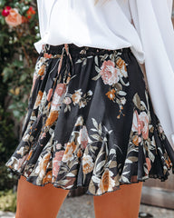 Free Rein Floral Chiffon Ruffle Mini Skirt