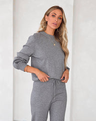 Genevieve Knit Pullover Sweater -  Heather Grey