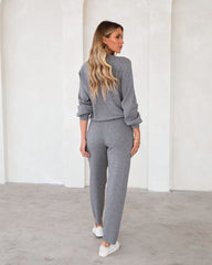 Genevieve Knit Pullover Sweater -  Heather Grey