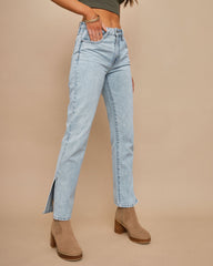 Icon High Rise Slit Straight Denim