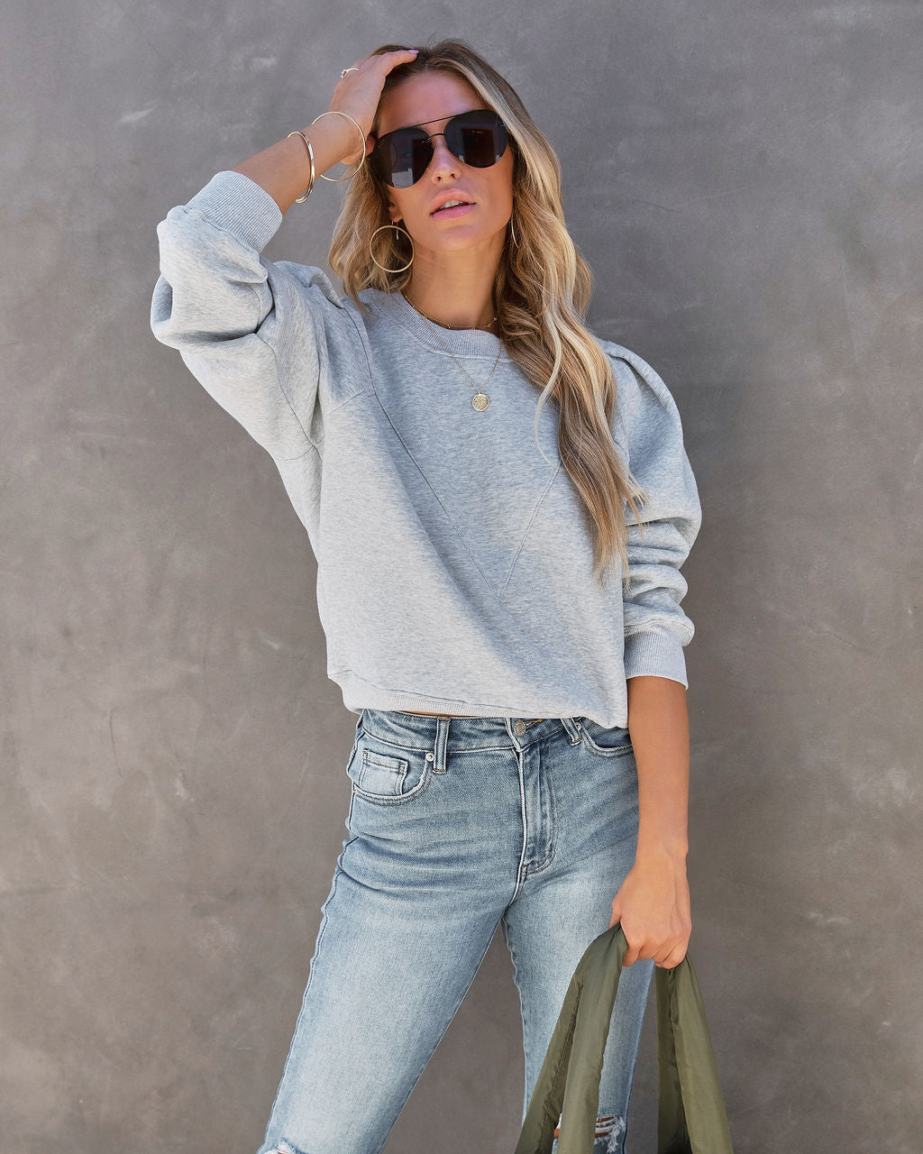 Huddy Baumwoll-Sweatshirt - Heather Grey 