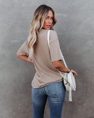 Magnolia Cotton Blend Pocket Tee - Dark Taupe