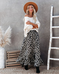 Montelena Floral Button Down Maxi Skirt - Black