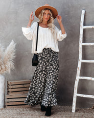 Montelena Floral Button Down Maxi Skirt - Black