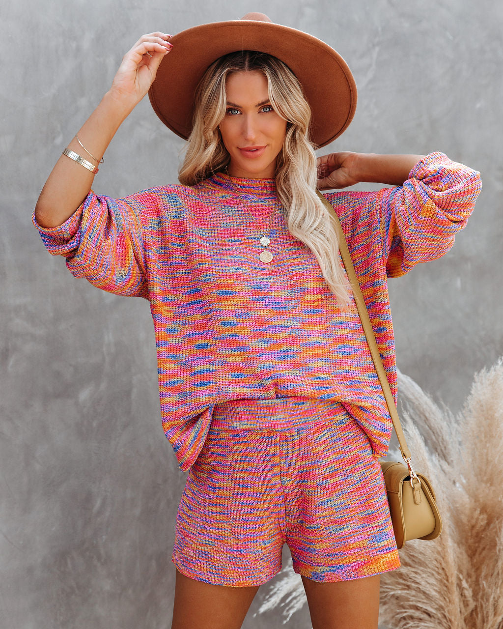 Mosaic Of Color High Rise Knit Shorts
