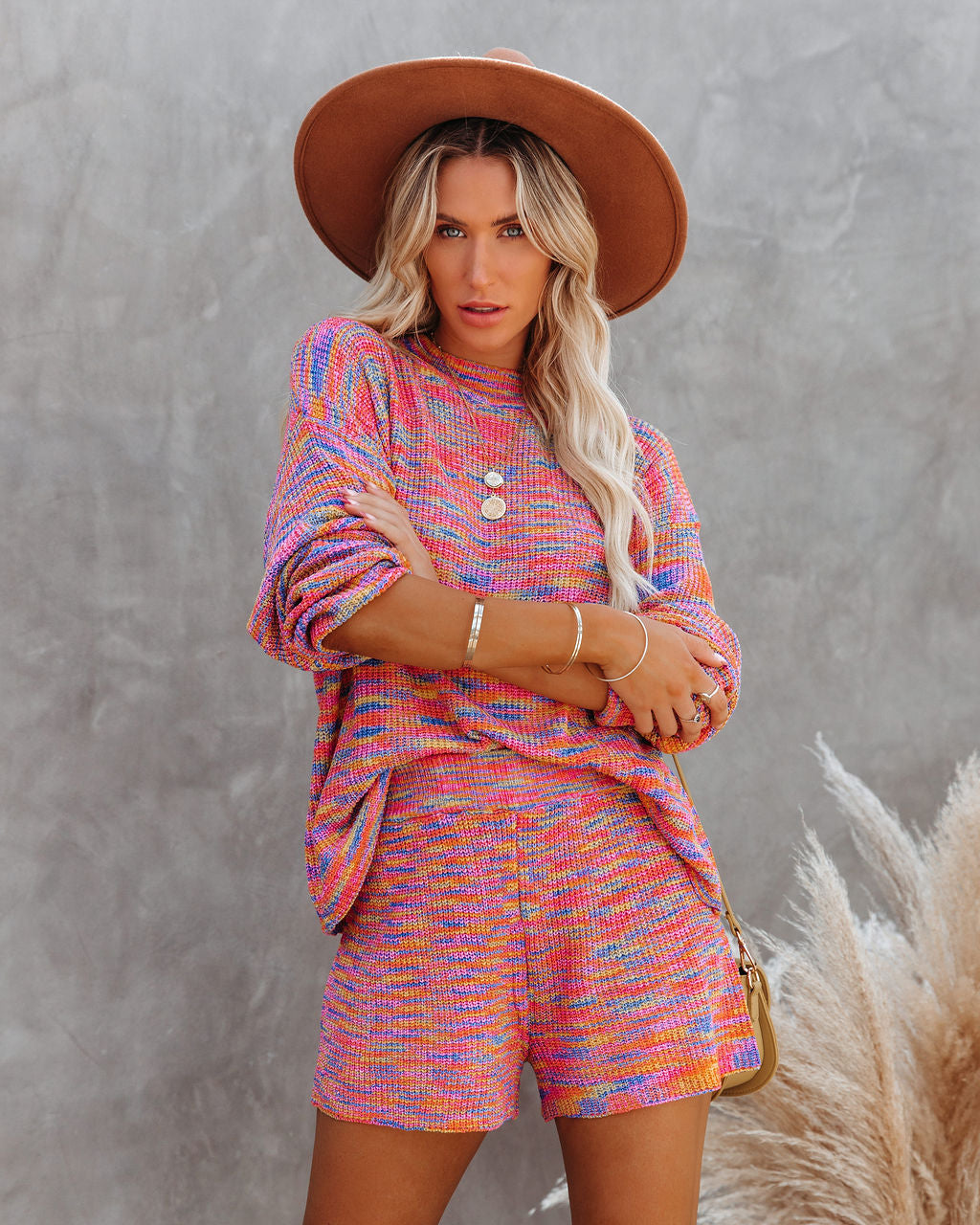 Mosaic Of Color High Rise Knit Shorts